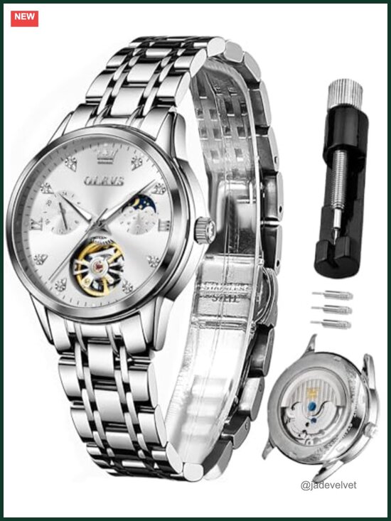 Women\'s Automatic Wrist Watch Stainless Steel Diamond Date Display main image 5